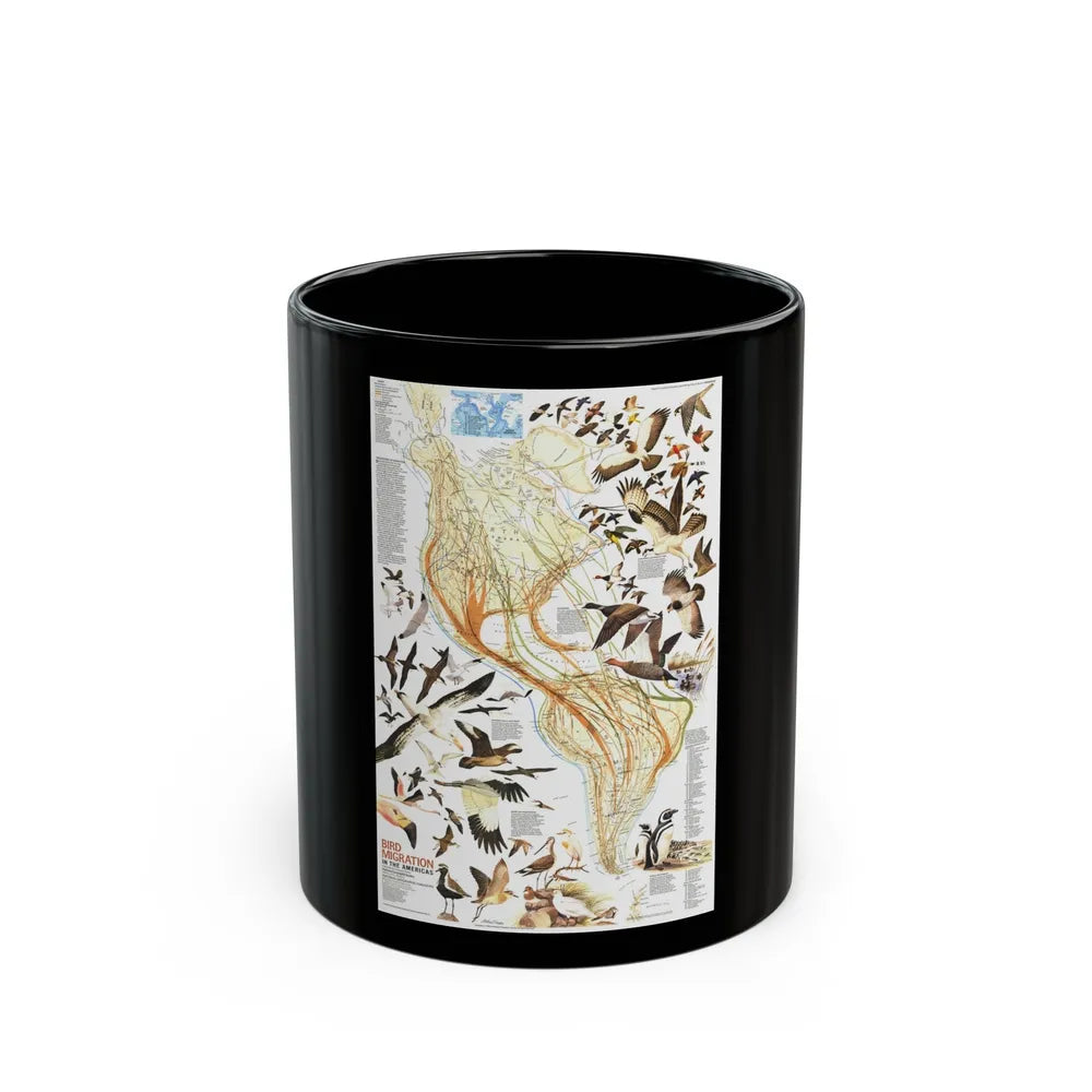 America - Bird Migration (1969) (Map) Black Coffee Mug-11oz-Go Mug Yourself