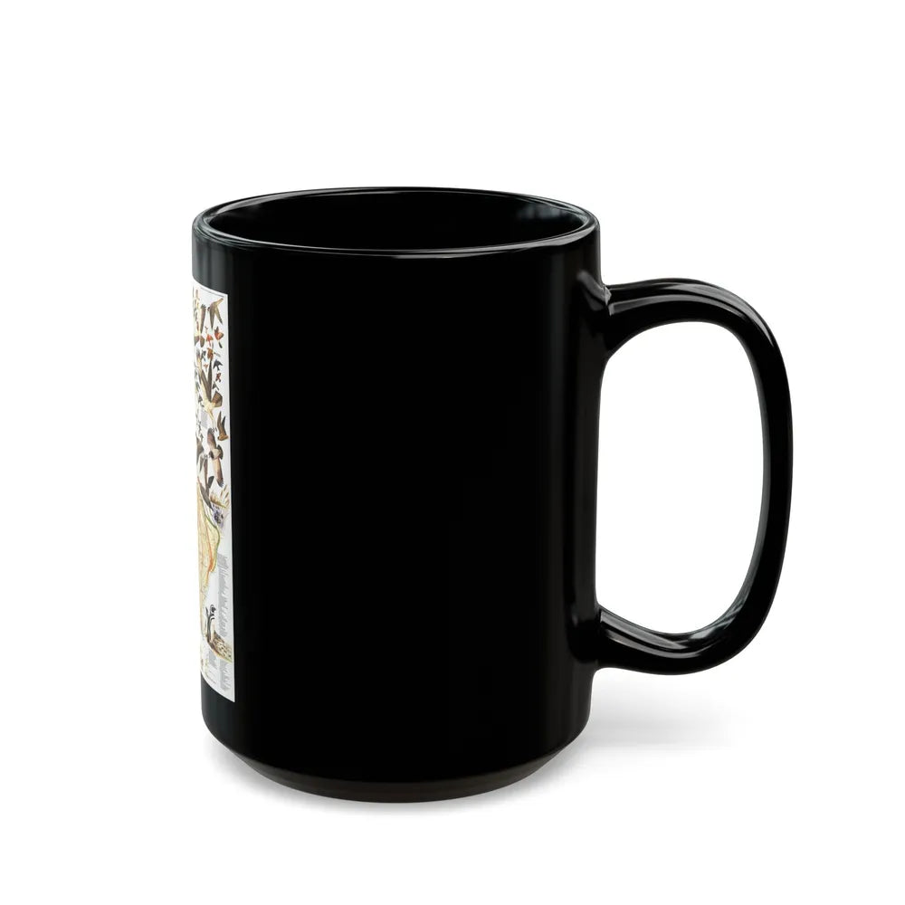 America - Bird Migration (1969) (Map) Black Coffee Mug-Go Mug Yourself