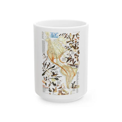 America - Bird Migration (1969) (Map) White Coffee Mug-15oz-Go Mug Yourself