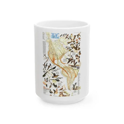 America - Bird Migration (1969) (Map) White Coffee Mug 15oz - Go Mug Yourself