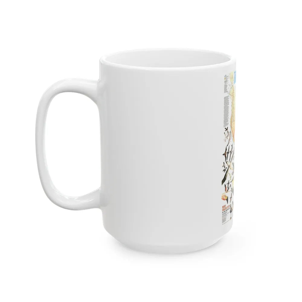 America - Bird Migration (1969) (Map) White Coffee Mug-Go Mug Yourself