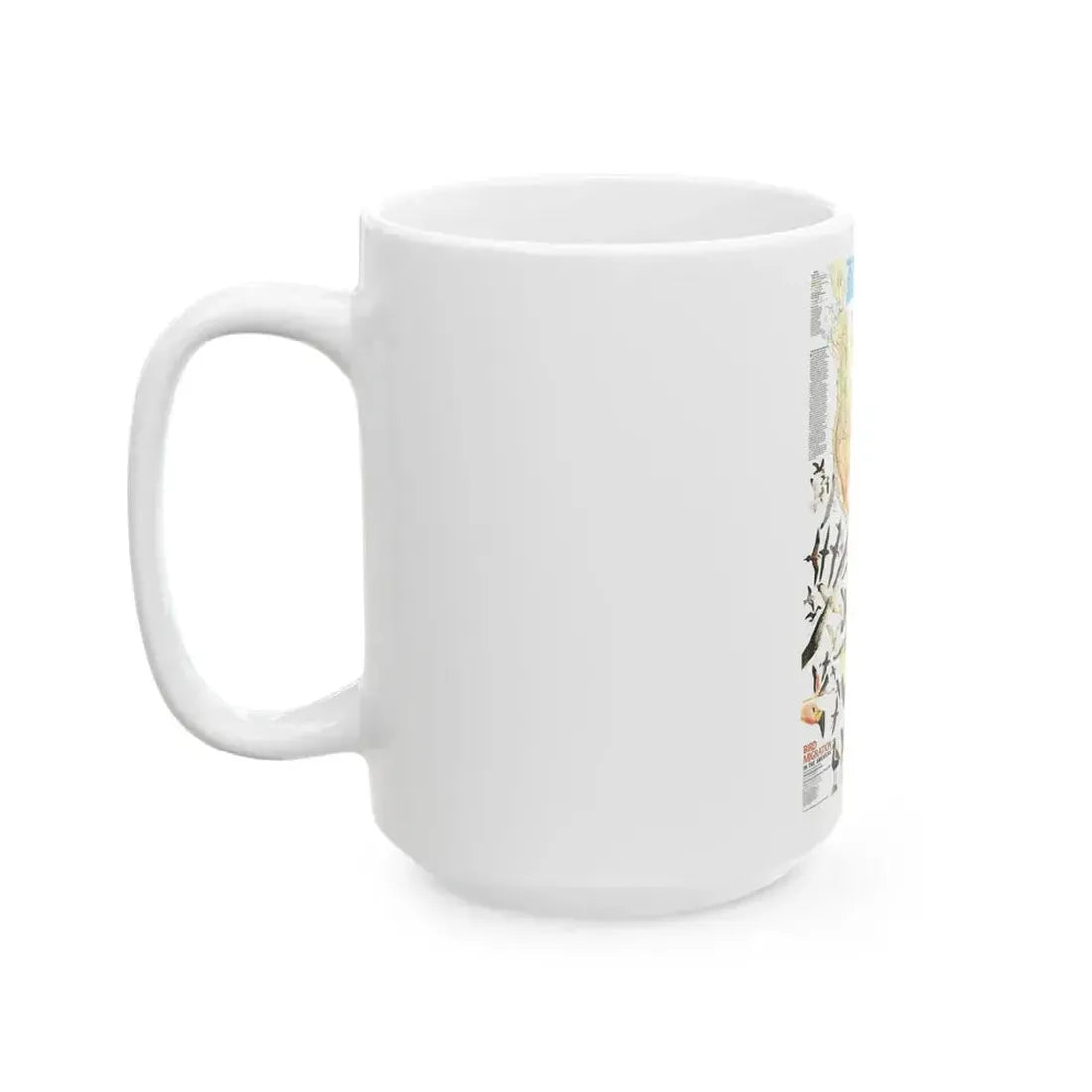 America - Bird Migration (1969) (Map) White Coffee Mug - Go Mug Yourself