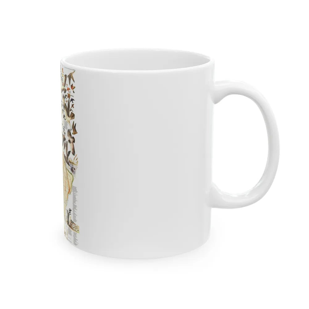 America - Bird Migration (1969) (Map) White Coffee Mug-Go Mug Yourself