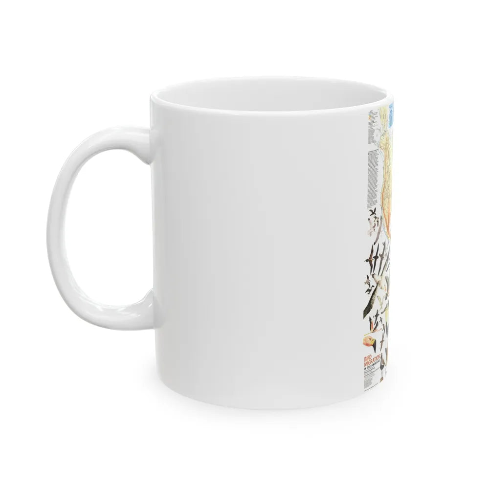 America - Bird Migration (1969) (Map) White Coffee Mug-Go Mug Yourself