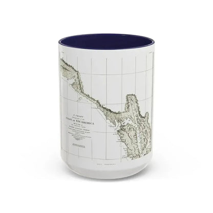 America - NorthWest Coast (1898) (Map) Accent Coffee Mug 15oz Navy - Go Mug Yourself