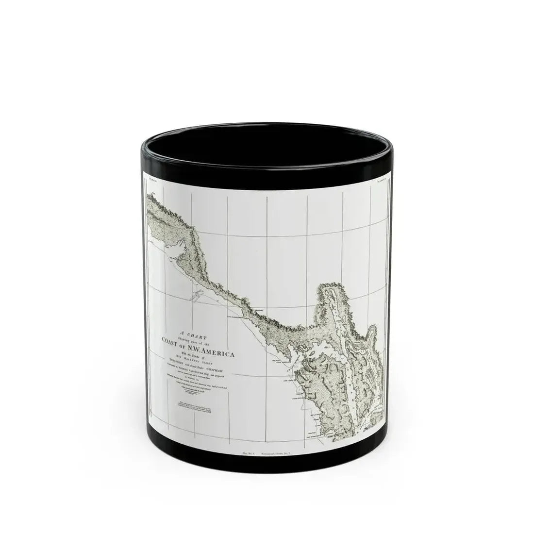 America - NorthWest Coast (1898) (Map) Black Coffee Mug 11oz - Go Mug Yourself