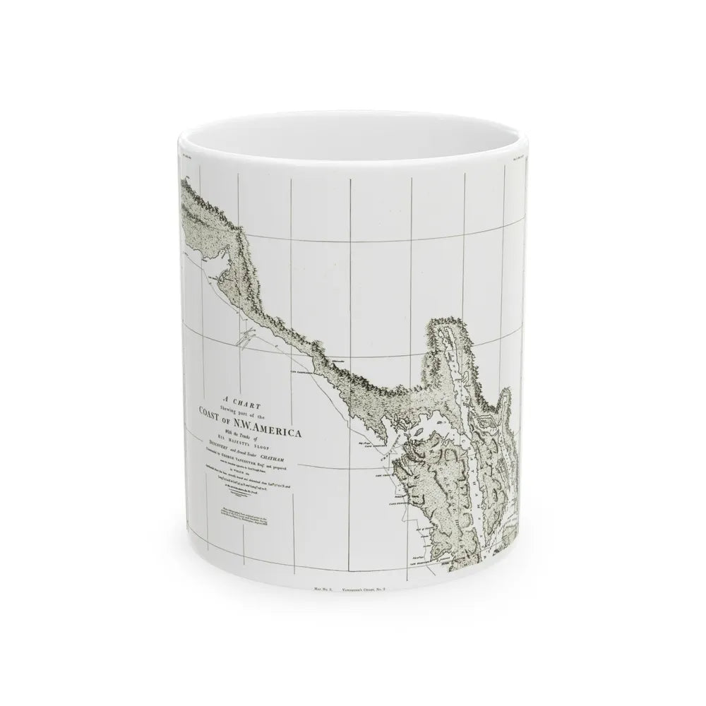 America - NorthWest Coast (1898) (Map) White Coffee Mug-11oz-Go Mug Yourself