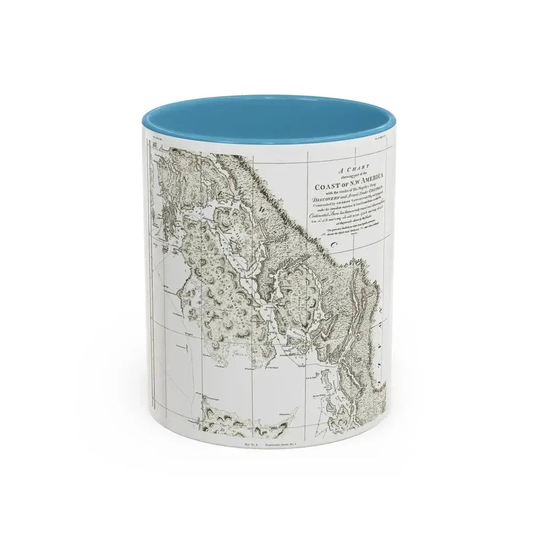 America - NorthWest Coast (1899) (Map) Accent Coffee Mug 11oz Light Blue - Go Mug Yourself