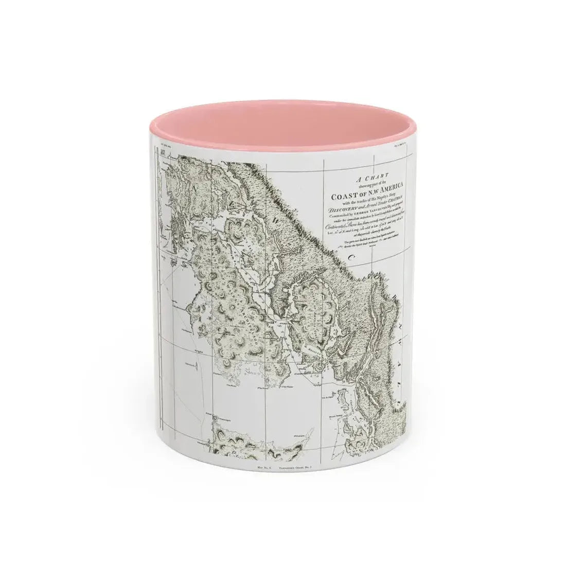 America - NorthWest Coast (1899) (Map) Accent Coffee Mug 11oz Pink - Go Mug Yourself
