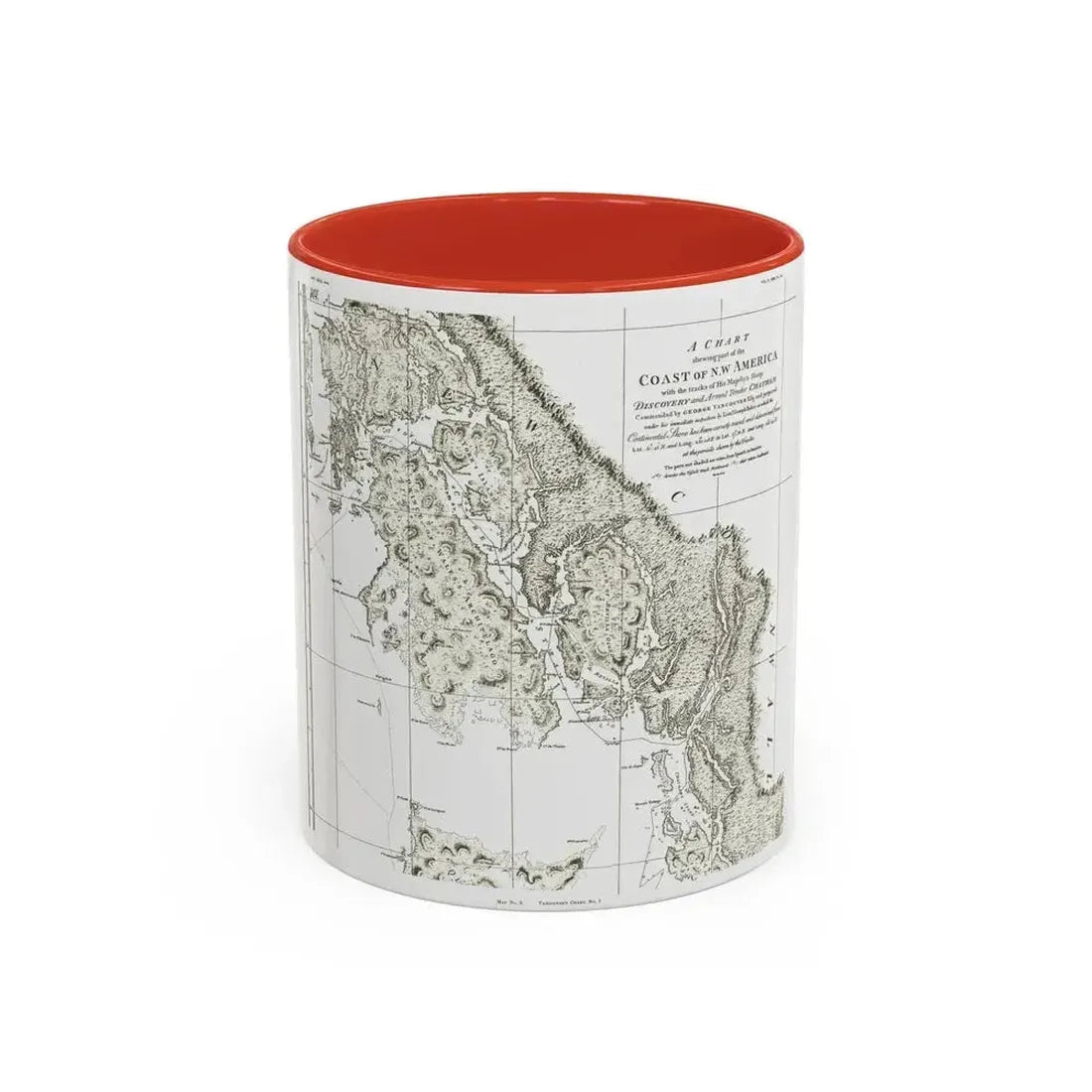 America - NorthWest Coast (1899) (Map) Accent Coffee Mug 11oz Red - Go Mug Yourself
