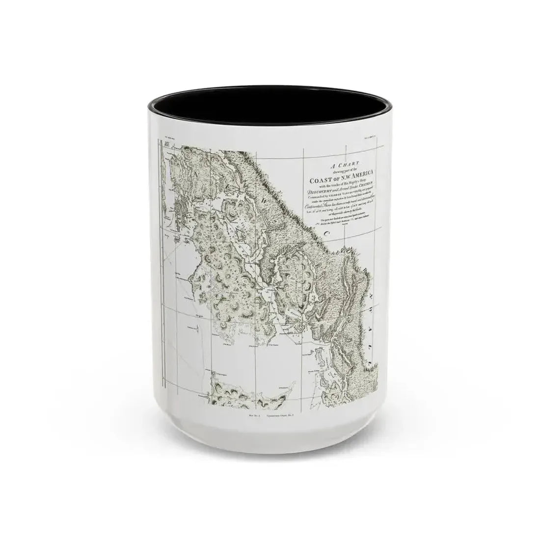 America - NorthWest Coast (1899) (Map) Accent Coffee Mug 15oz Black - Go Mug Yourself