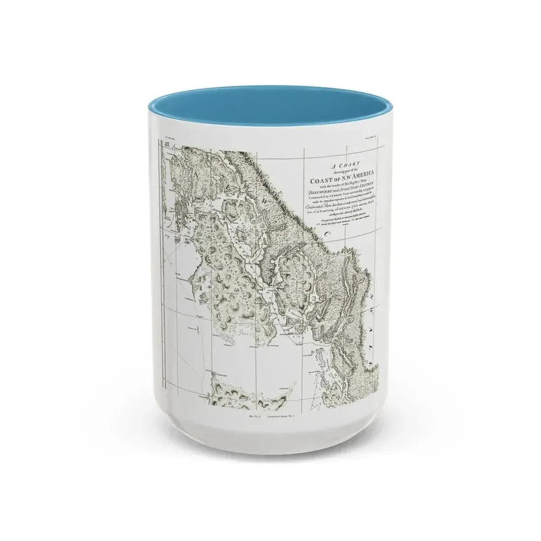 America - NorthWest Coast (1899) (Map) Accent Coffee Mug 15oz Light Blue - Go Mug Yourself