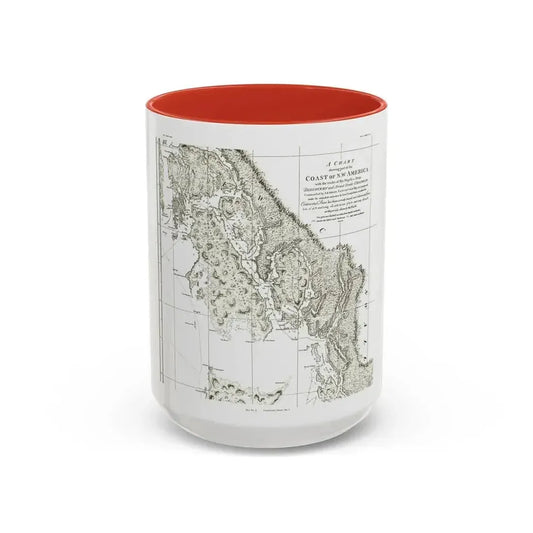 America - NorthWest Coast (1899) (Map) Accent Coffee Mug 15oz Red - Go Mug Yourself