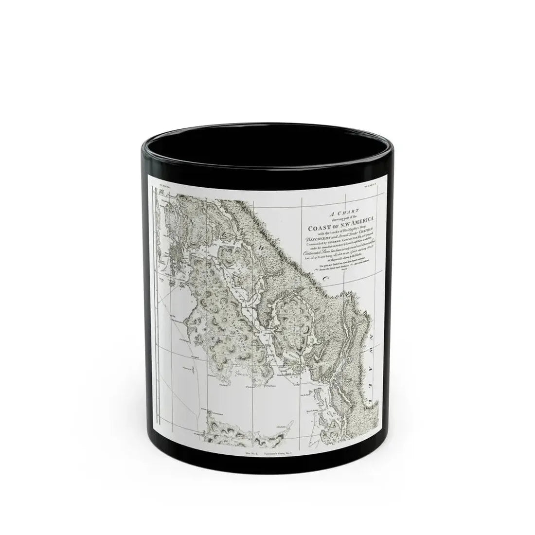 America - NorthWest Coast (1899) (Map) Black Coffee Mug 11oz - Go Mug Yourself