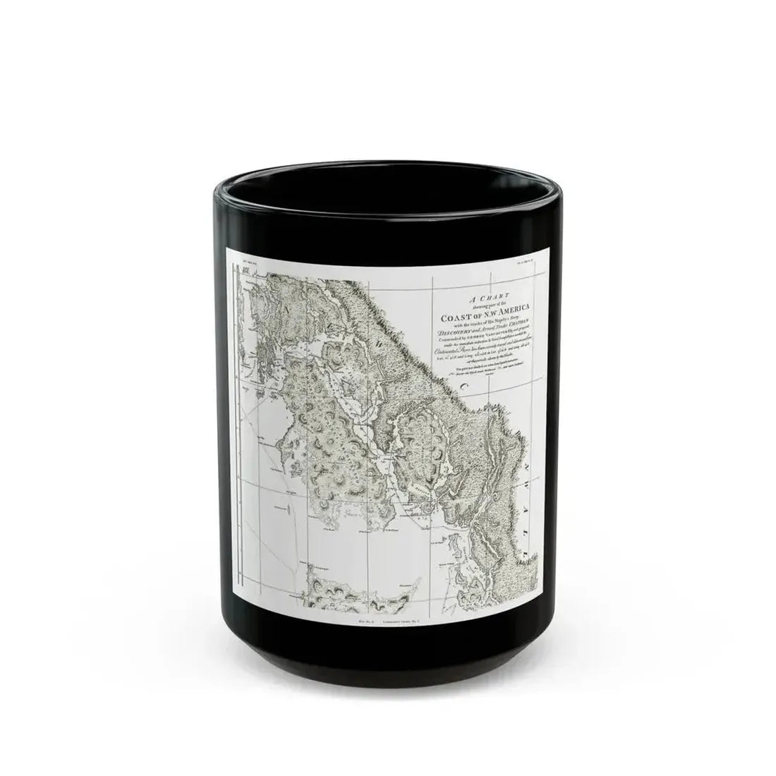 America - NorthWest Coast (1899) (Map) Black Coffee Mug 15oz - Go Mug Yourself