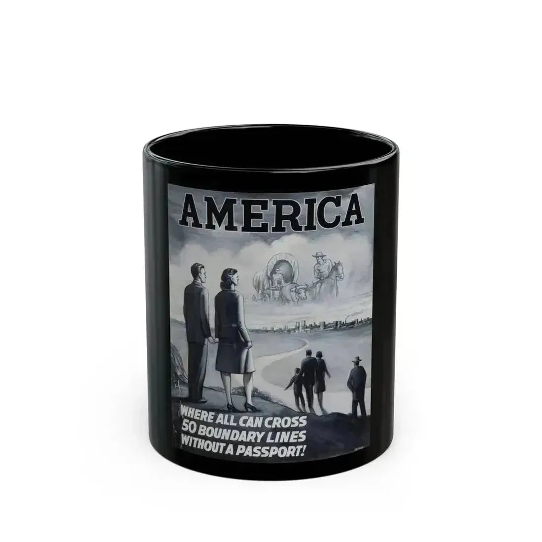 America poster advertisement - Black Coffee Mug 11oz - Go Mug Yourself