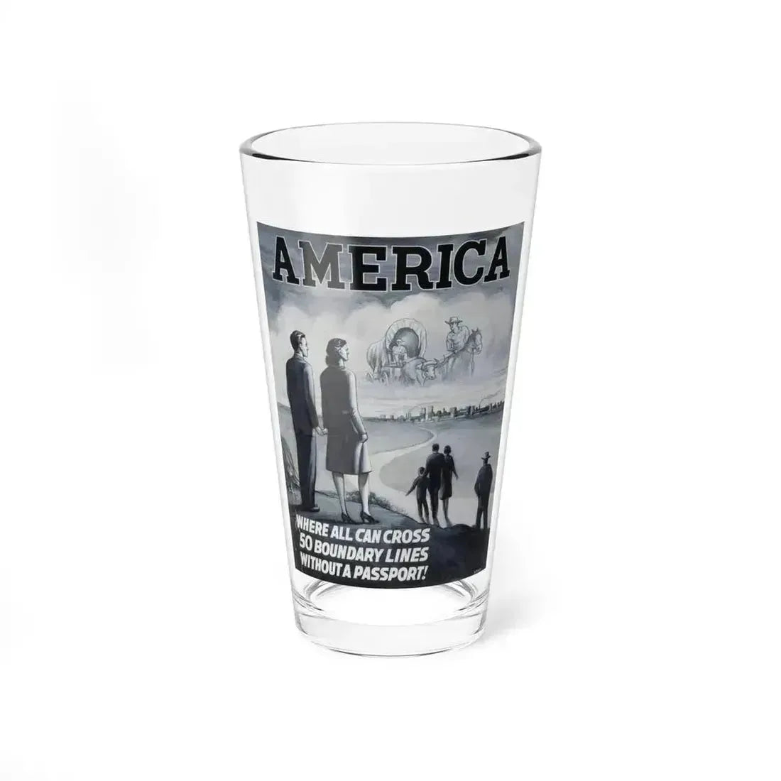 America poster advertisement (Magazine Illustration) Pint Glass 16oz 16oz - Go Mug Yourself