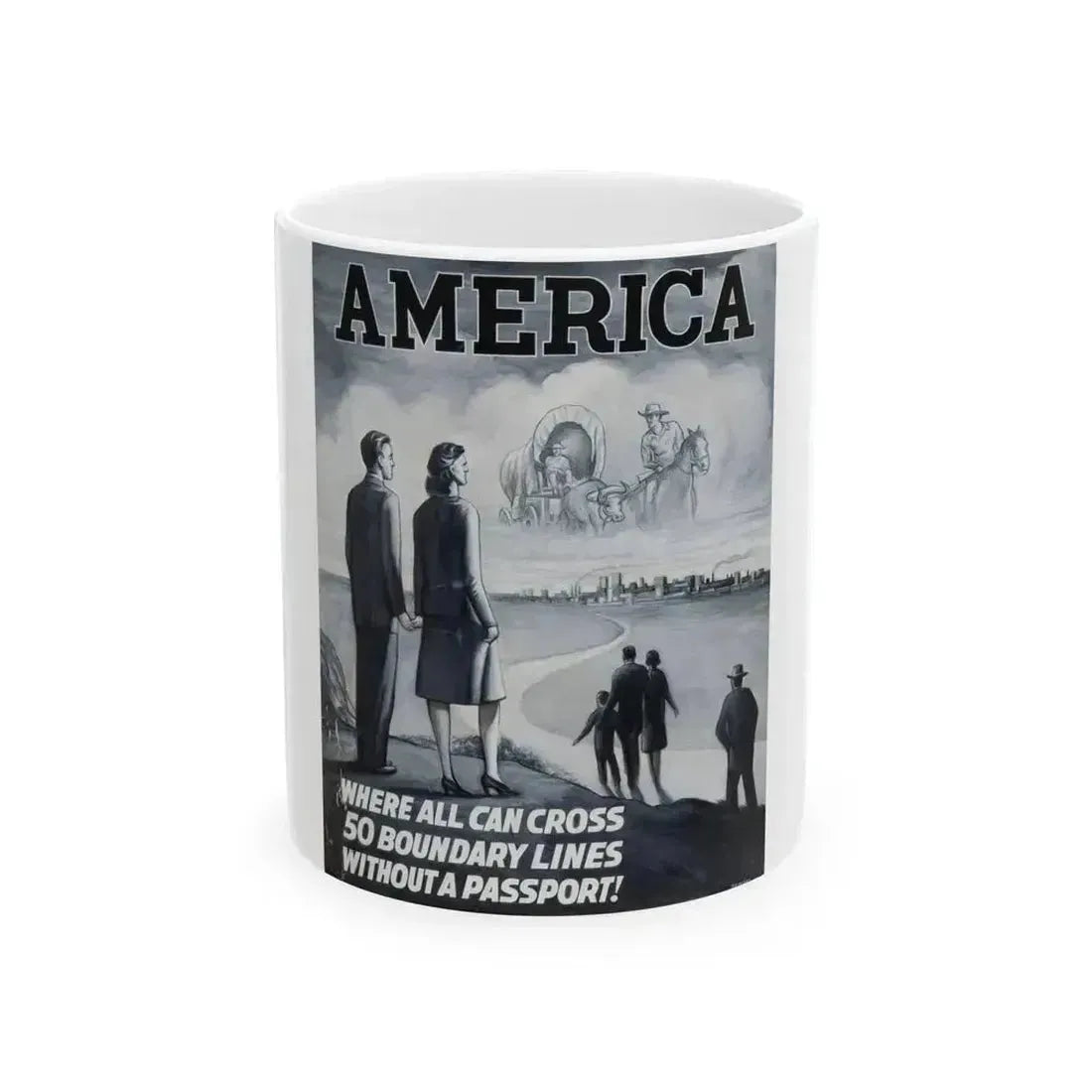 America poster advertisement - White Coffee Mug 11oz - Go Mug Yourself
