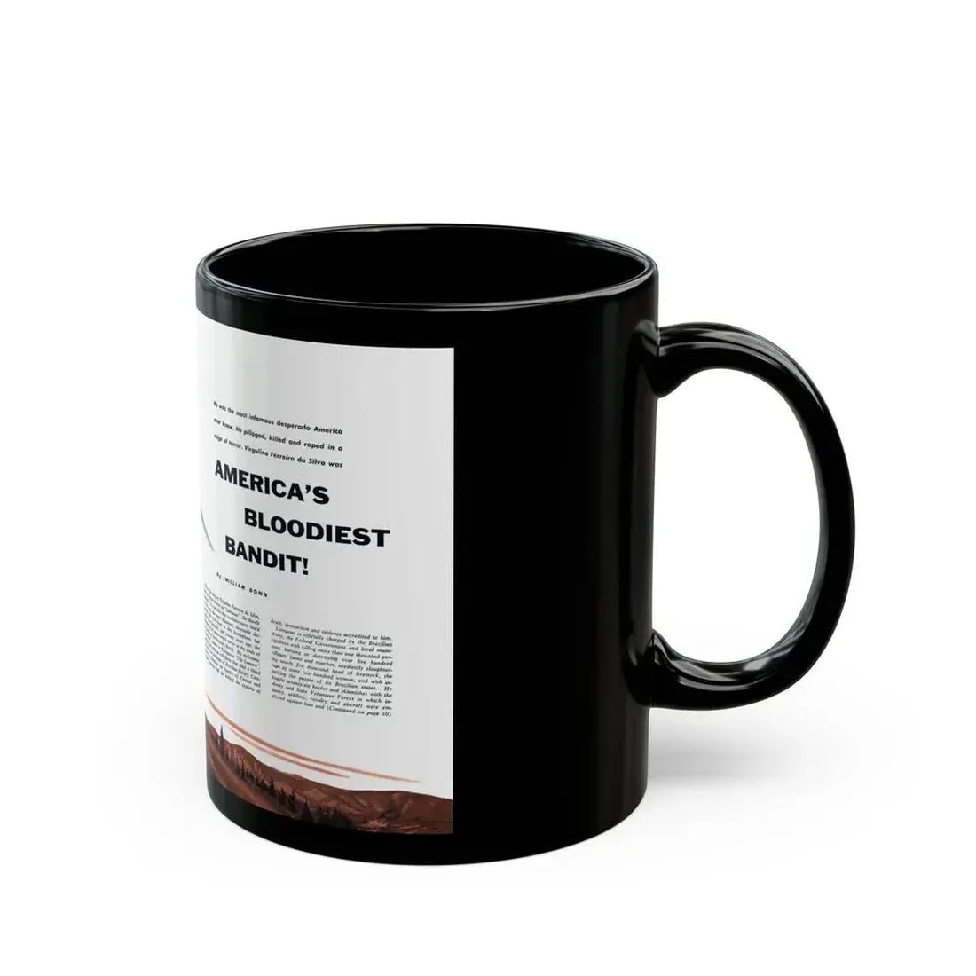 America's Bloodiest Bandit, Fury magazine, December 1957 - Black Coffee Mug - Go Mug Yourself