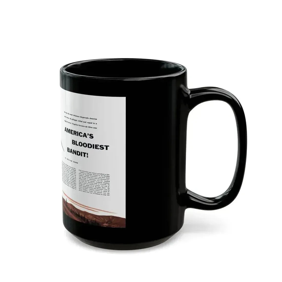America's Bloodiest Bandit, Fury magazine, December 1957 - Black Coffee Mug - Go Mug Yourself