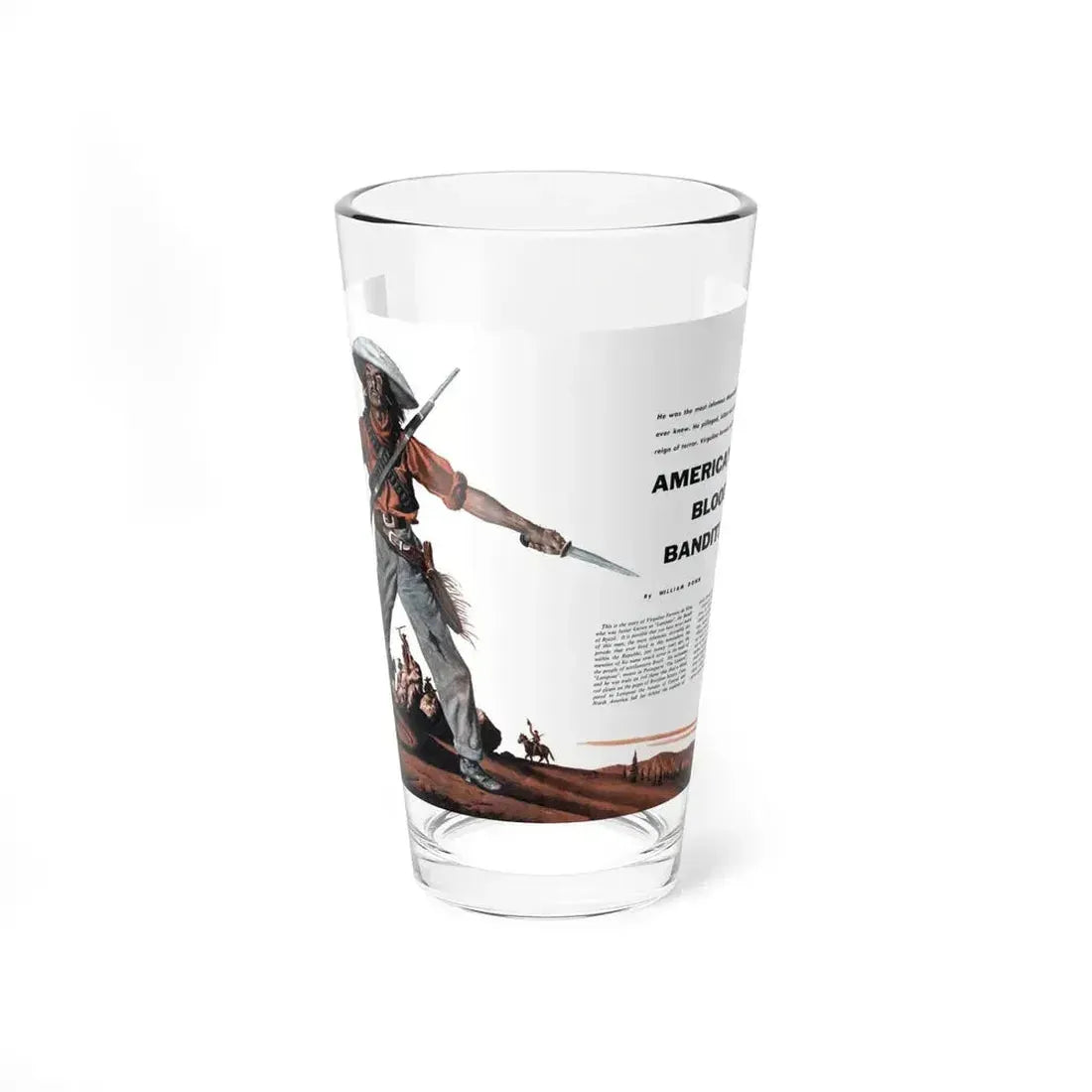 America's Bloodiest Bandit, Fury magazine, December 1957 (Magazine Illustration) Pint Glass 16oz 16oz - Go Mug Yourself