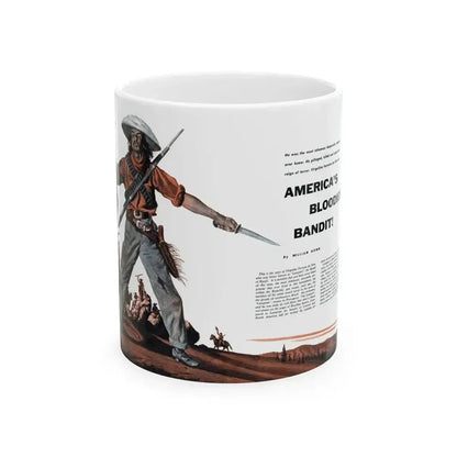 America's Bloodiest Bandit, Fury magazine, December 1957 - White Coffee Mug 11oz - Go Mug Yourself