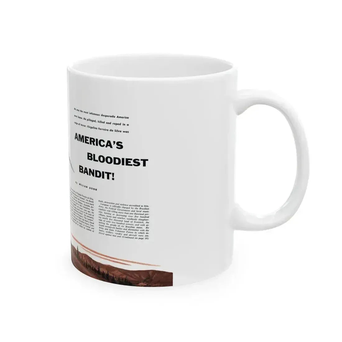 America's Bloodiest Bandit, Fury magazine, December 1957 - White Coffee Mug - Go Mug Yourself
