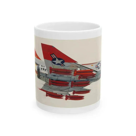 America's Hottest Jet, Popular Science magazine cover, May 1962 - White Coffee Mug 11oz - Go Mug Yourself
