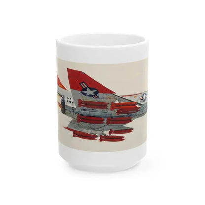 America's Hottest Jet, Popular Science magazine cover, May 1962 - White Coffee Mug 15oz - Go Mug Yourself