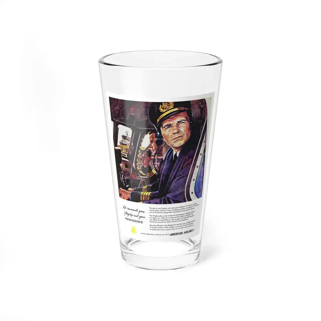 American Airlines ad, 1949_1 (Magazine Illustration) Pint Glass 16oz 16oz - Go Mug Yourself