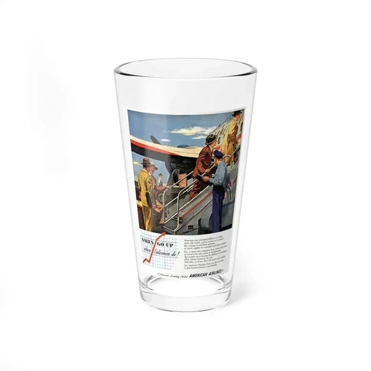 American Airlines ad, 1950 (Magazine Illustration) Pint Glass 16oz 16oz - Go Mug Yourself