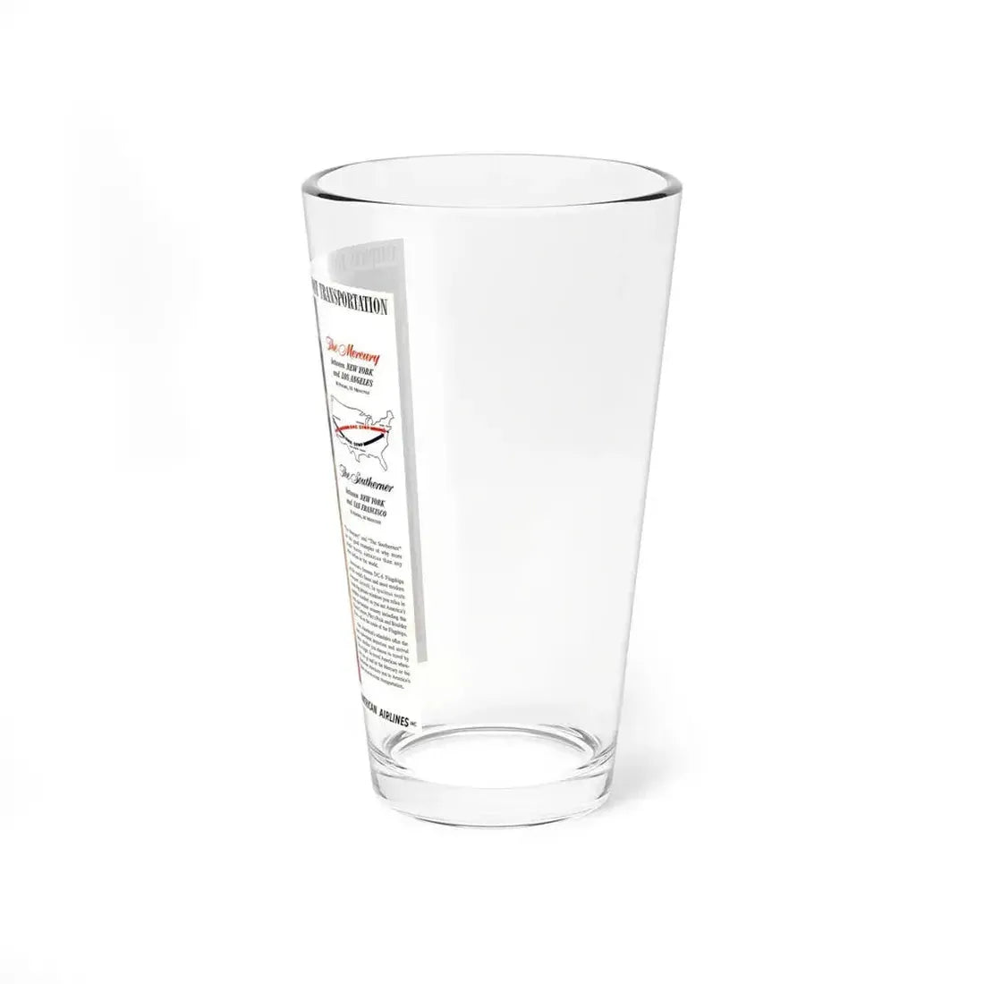 American Airlines ad, 1950_1 (Magazine Illustration) Pint Glass 16oz - Go Mug Yourself