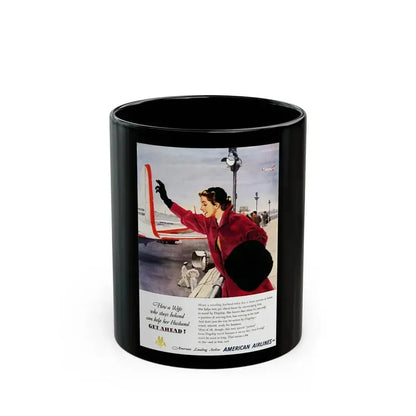 American Airlines ad, 1951 - Black Coffee Mug 11oz - Go Mug Yourself
