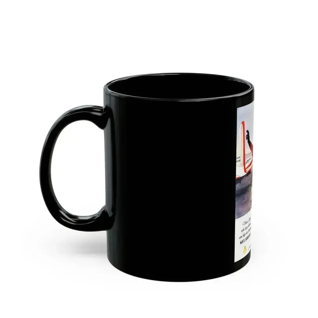 American Airlines ad, 1951 - Black Coffee Mug - Go Mug Yourself