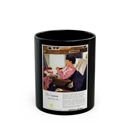 American Airlines ad, 1951_1 - Black Coffee Mug 11oz - Go Mug Yourself