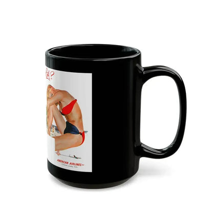 American Airlines ad, 1952 - Black Coffee Mug - Go Mug Yourself