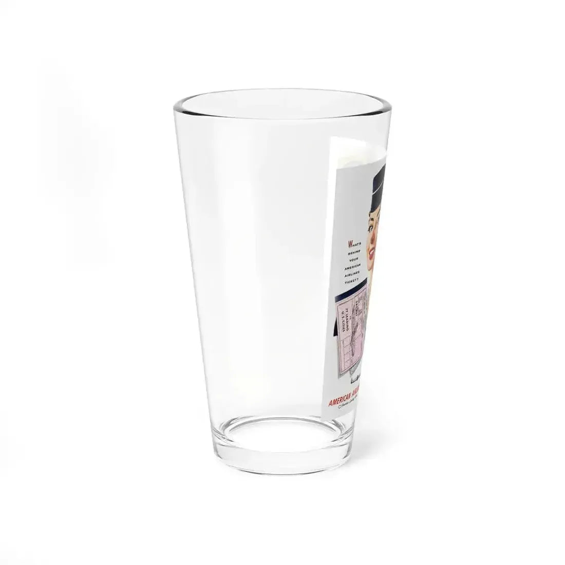 American Airlines ad, 1954 (Magazine Illustration) Pint Glass 16oz - Go Mug Yourself