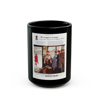 American Airlines ad, The Saturday Evening Post, 1949 - Black Coffee Mug 15oz - Go Mug Yourself