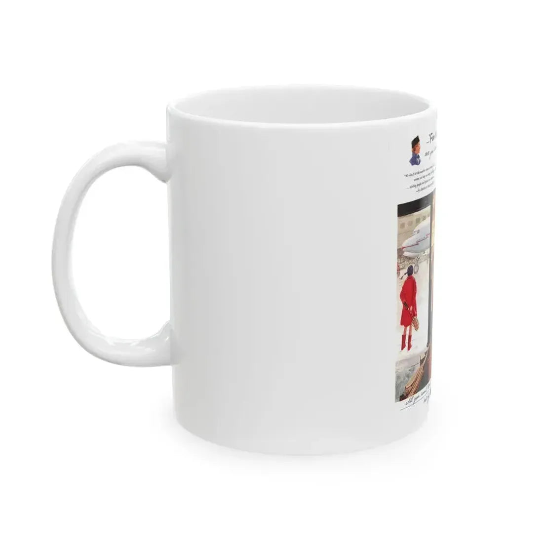 American Airlines ad, The Saturday Evening Post, 1949 - White Coffee Mug - Go Mug Yourself