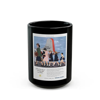 American Airlines ad, The Saturday Evening Post, 1951 - Black Coffee Mug 15oz - Go Mug Yourself