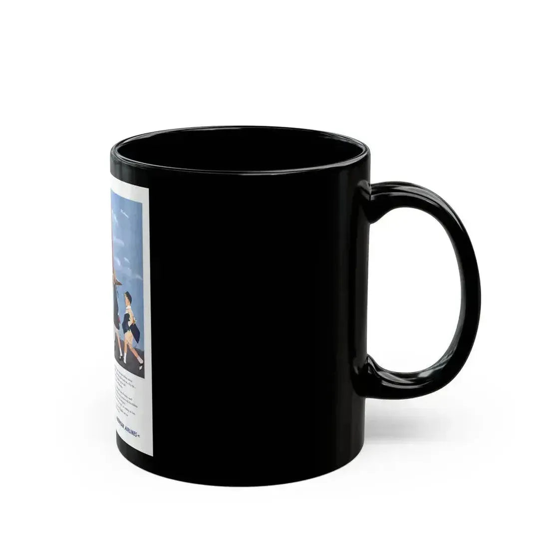 American Airlines ad, The Saturday Evening Post, 1951 - Black Coffee Mug - Go Mug Yourself