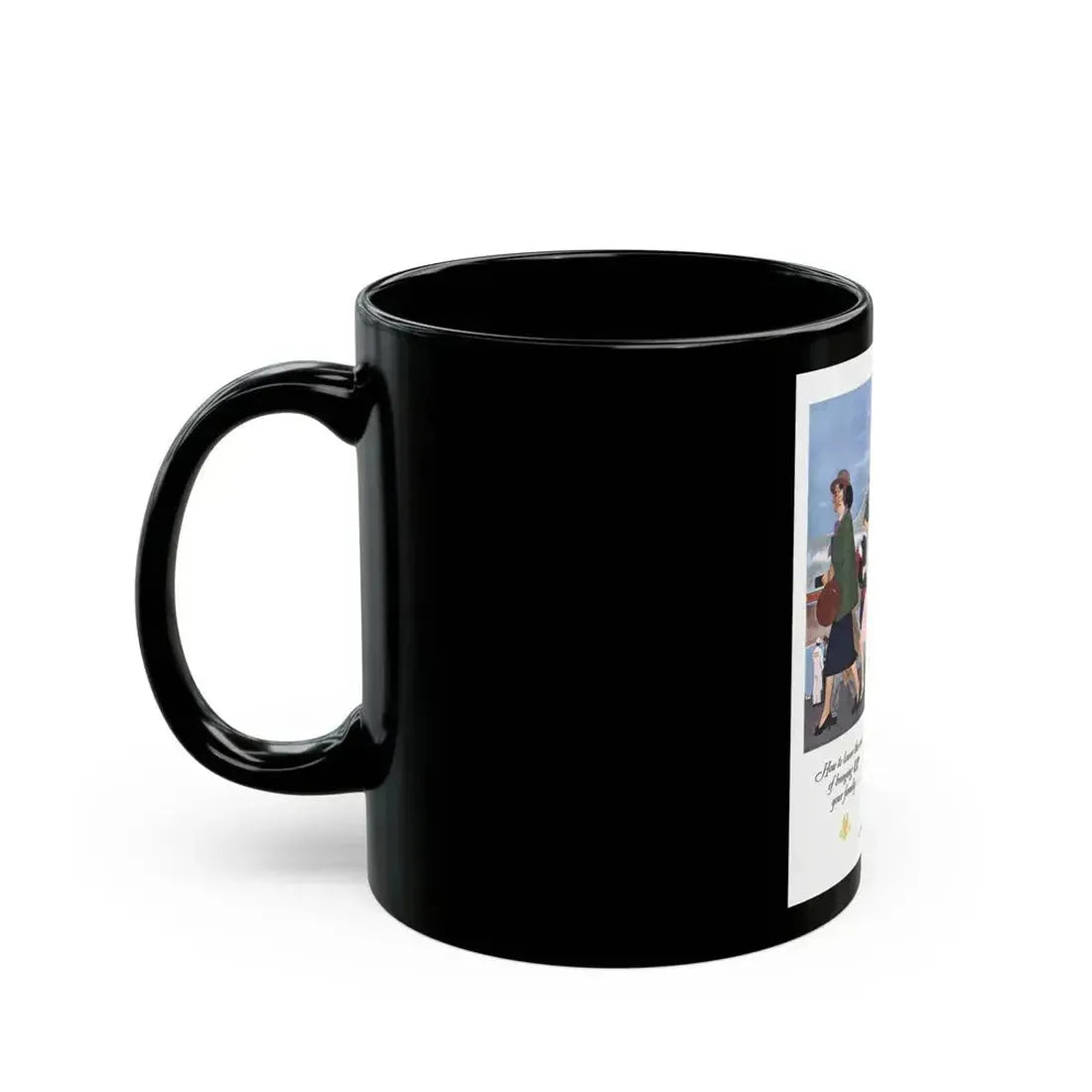 American Airlines ad, The Saturday Evening Post, 1951 - Black Coffee Mug - Go Mug Yourself