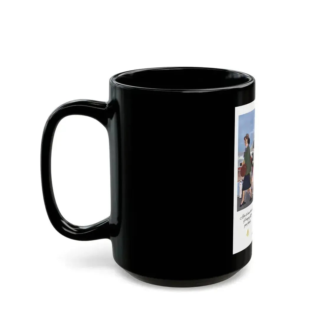 American Airlines ad, The Saturday Evening Post, 1951 - Black Coffee Mug - Go Mug Yourself