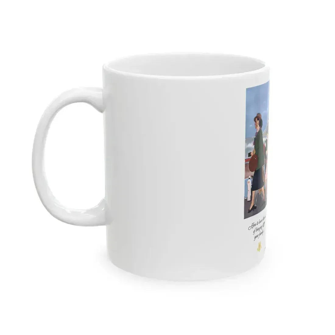 American Airlines ad, The Saturday Evening Post, 1951 - White Coffee Mug - Go Mug Yourself