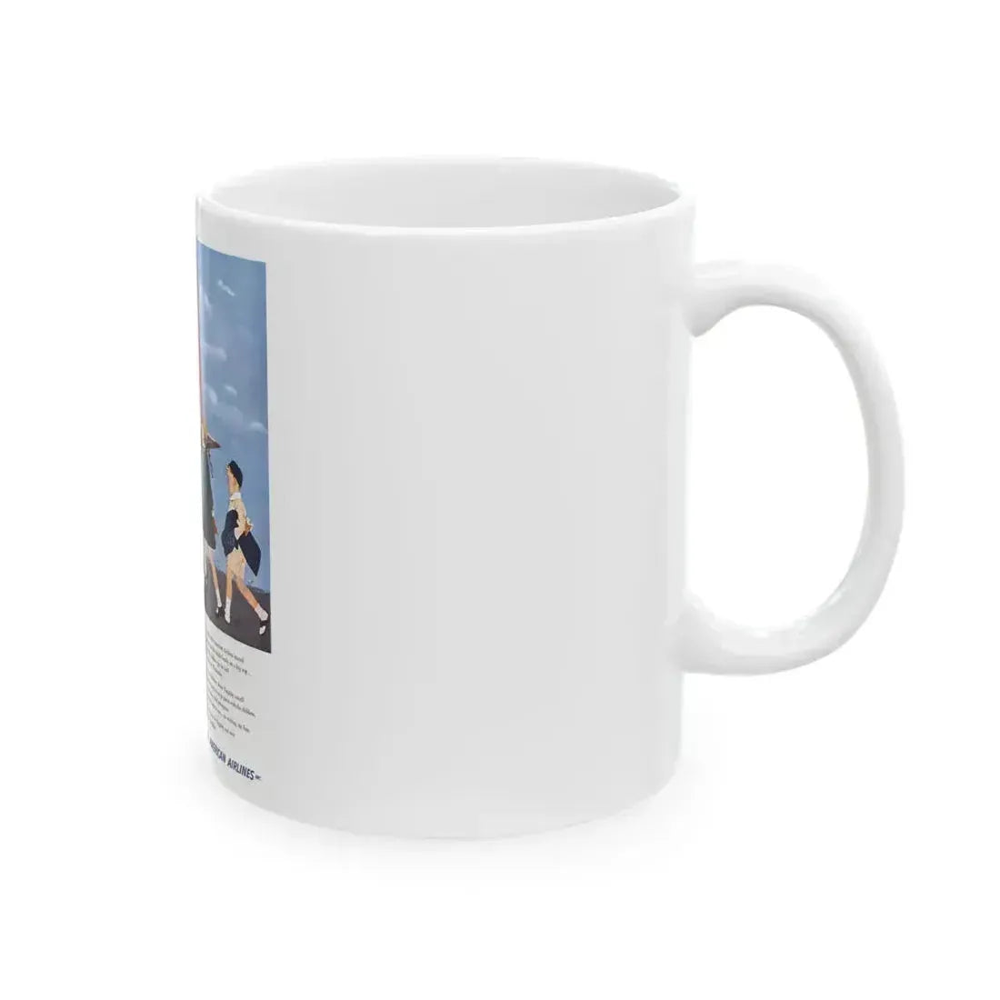 American Airlines ad, The Saturday Evening Post, 1951 - White Coffee Mug - Go Mug Yourself
