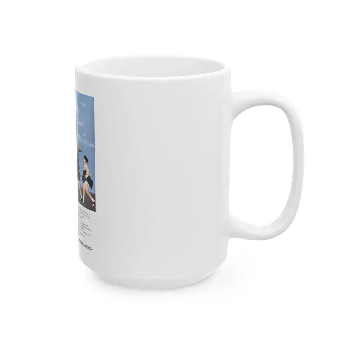American Airlines ad, The Saturday Evening Post, 1951 - White Coffee Mug - Go Mug Yourself