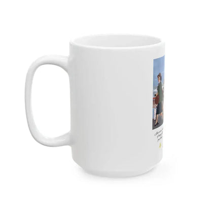 American Airlines ad, The Saturday Evening Post, 1951 - White Coffee Mug - Go Mug Yourself