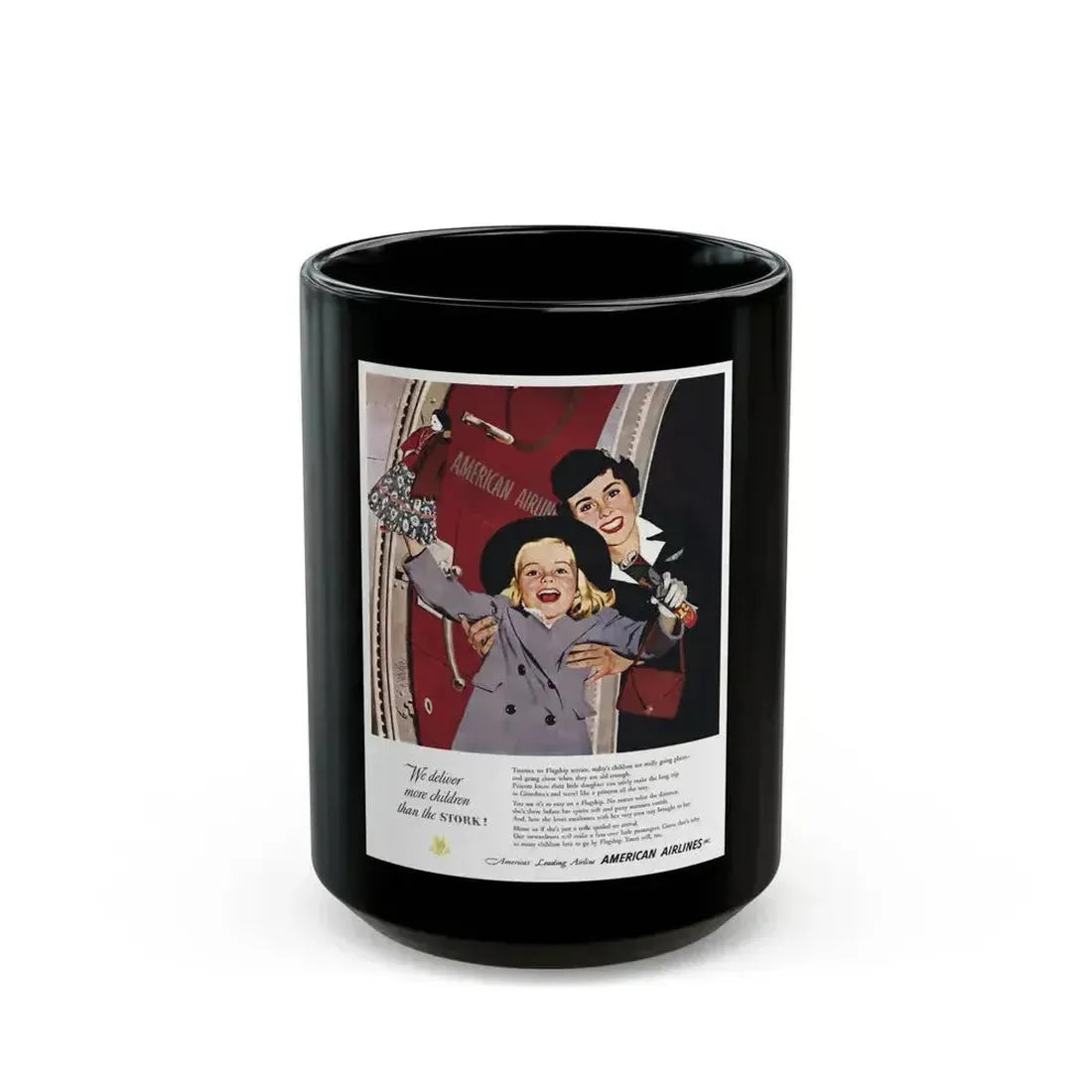 American Airlines advertisement - Black Coffee Mug 15oz - Go Mug Yourself