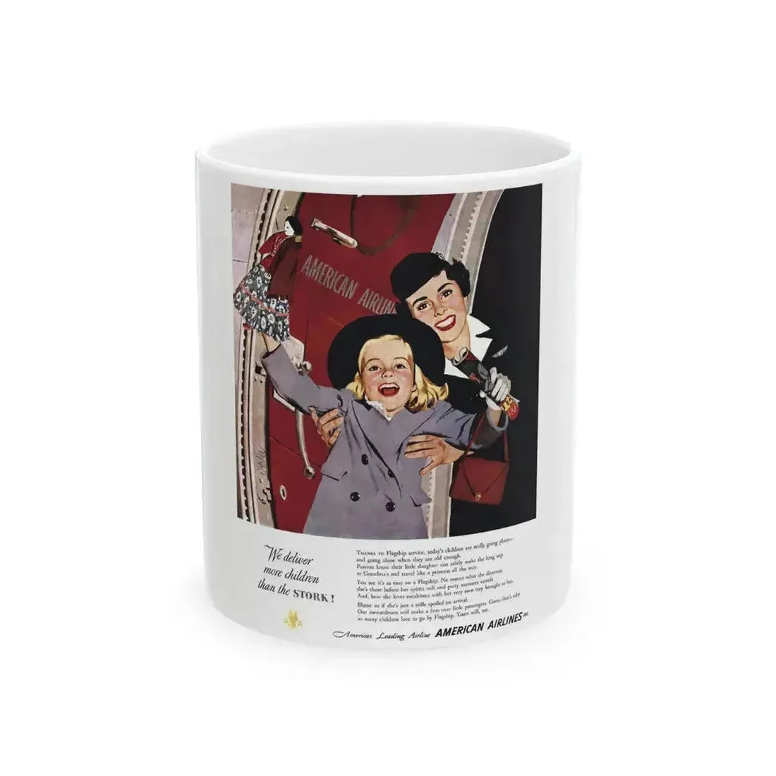 American Airlines advertisement - White Coffee Mug 11oz - Go Mug Yourself