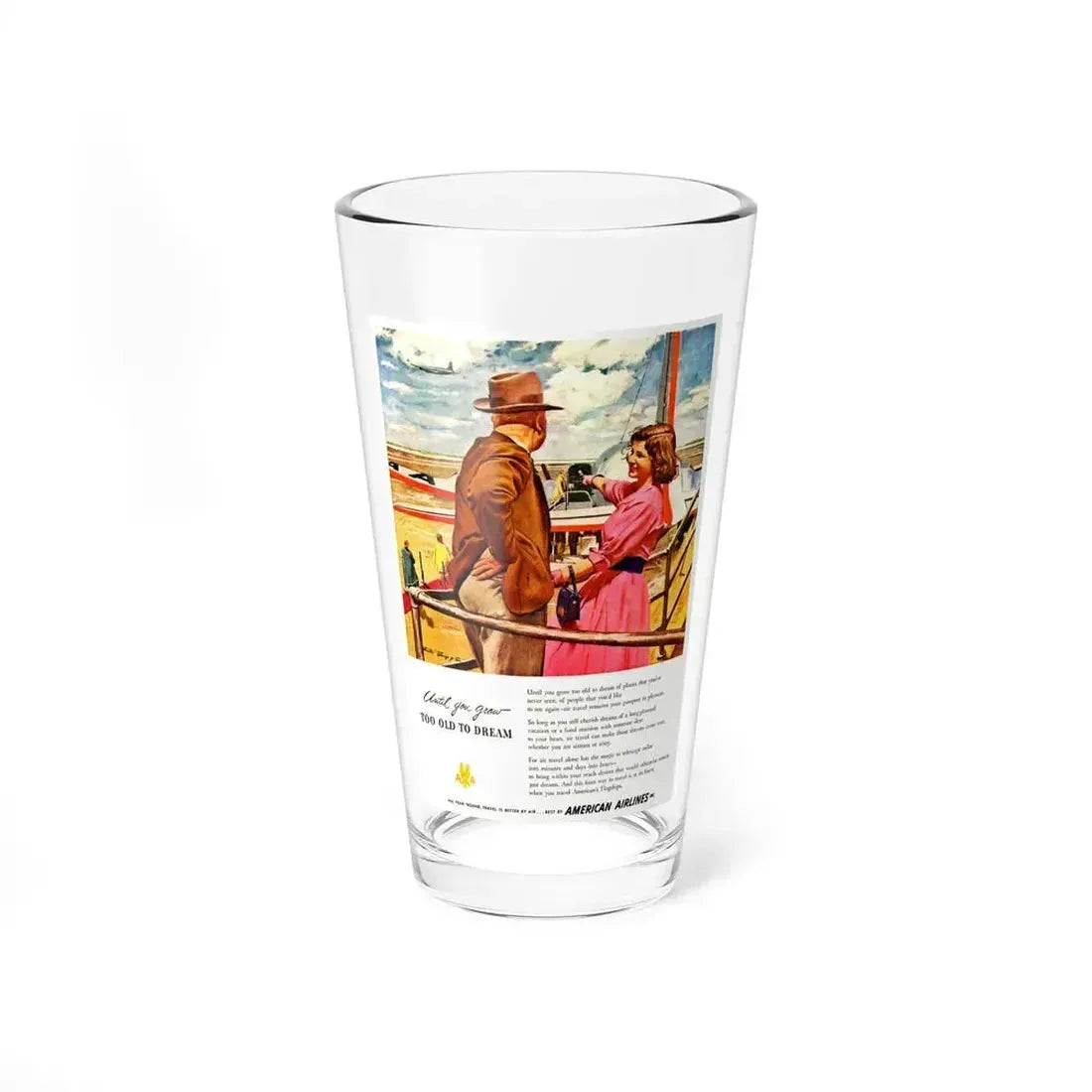 American Airlines advertisement_1 (Magazine Illustration) Pint Glass 16oz 16oz - Go Mug Yourself